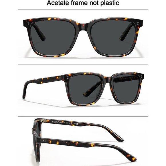 Polarized Acetate Sunglasses Women Small Face UV400 AntiGlare Tortoise